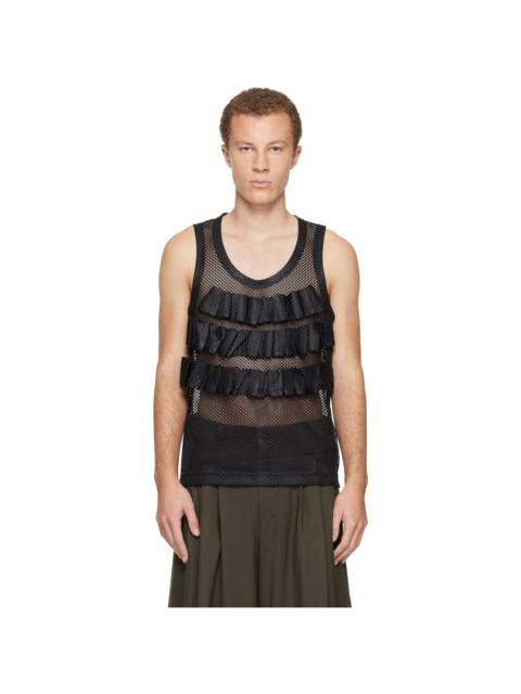 Comme des Garçons Homme Plus Black Polyester Mesh Garment Washed Tank Top