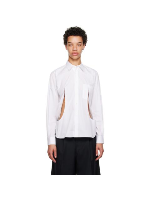 BLACK COMME des GARÇONS White Cutout Shirt