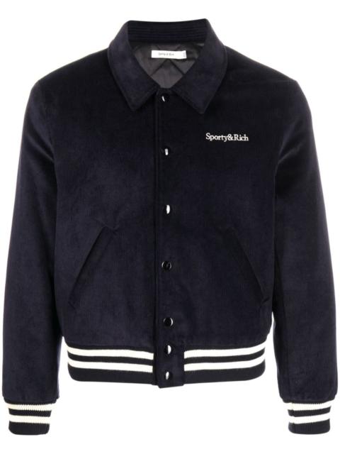 Sporty & Rich embroidered-logo bomber jacket