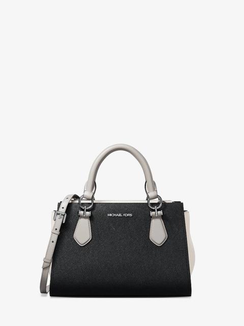 MICHAEL KORS Marilyn Small Color-Block Saffiano Leather Messenger Bag