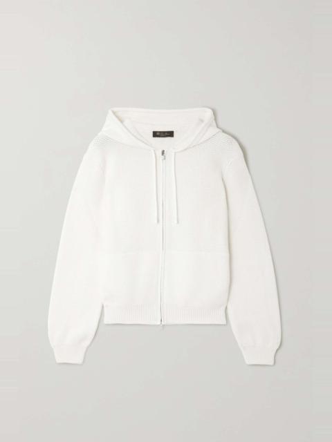 Open-knit cotton hoodie