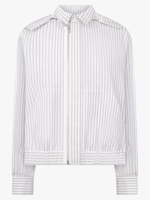 sacai ZIP HOODIE X STRIPE SHIRT | OFF WHITE