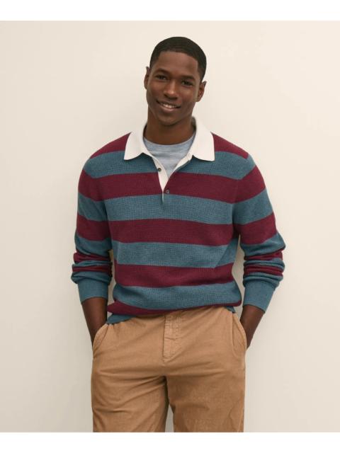 Brooks Brothers Supima® Cotton Waffle-Stitch Rugby Sweater