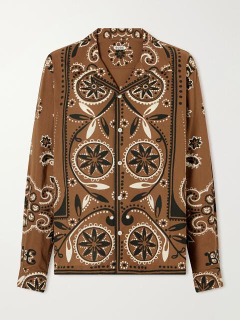 BODE Bandana paisley-print cotton shirt Brown