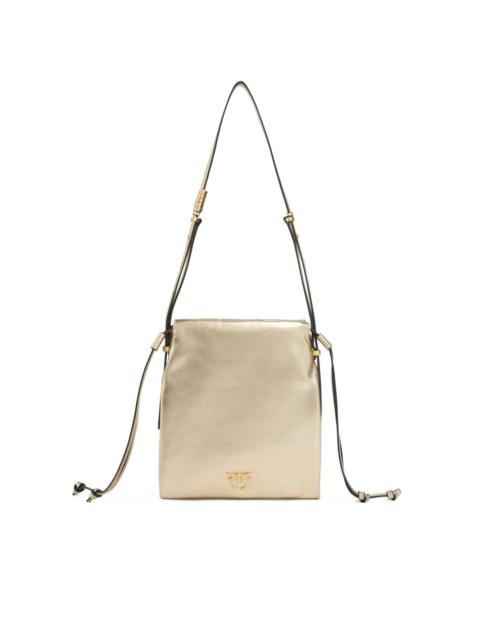 PINKO Love Birds-logo leather shoulder bag