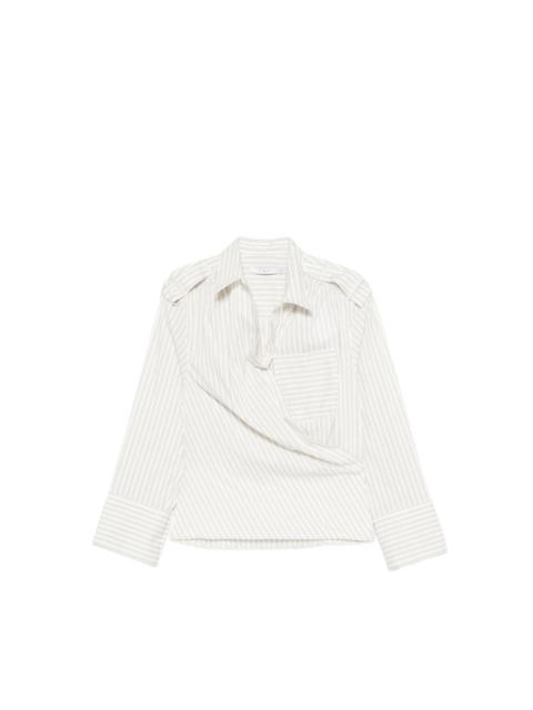 IRO Lace striped cotton shirt