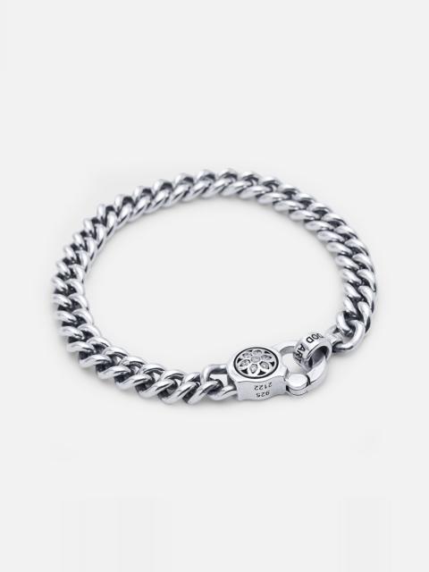 Iron Heart BS-CURBA-WHT GOOD ART HLYWD Curb Chain Bracelet Size A - Sterling Silver with White Diamonds