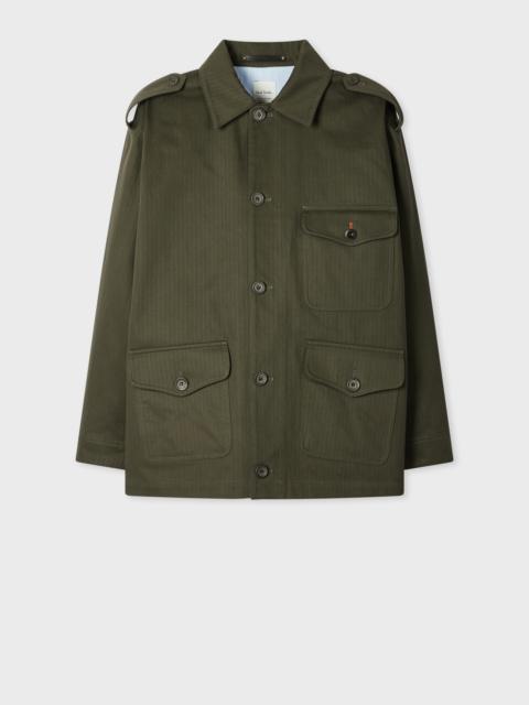 Paul Smith Khaki Cotton Herringbone Field Jacket