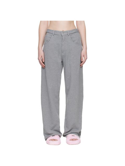 MM6 Maison Margiela Gray Wide-Leg Cotton Trousers