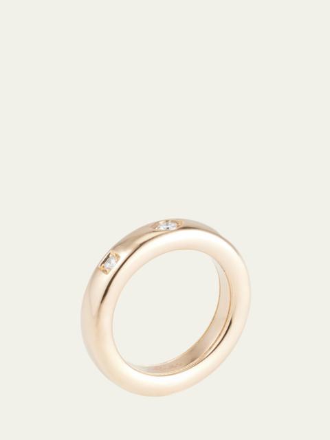 Pomellato Iconica 18K Rose Gold Extra Small Fancy Set Diamond Band Ring