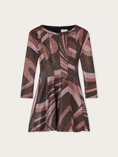 PUCCI IRIDE PRINT LUREX JERSEY DRESS