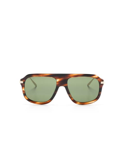 GUCCI tortoiseshell-effect pilot-frame sunglasses