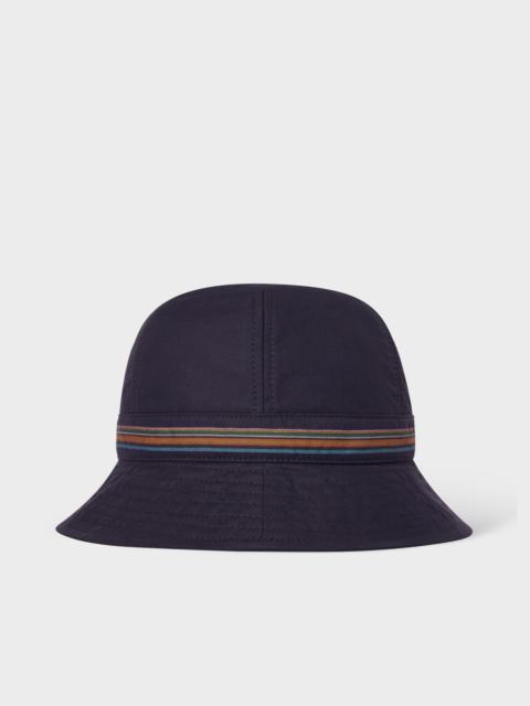 Navy 'Signature Stripe' Band Bucket Hat