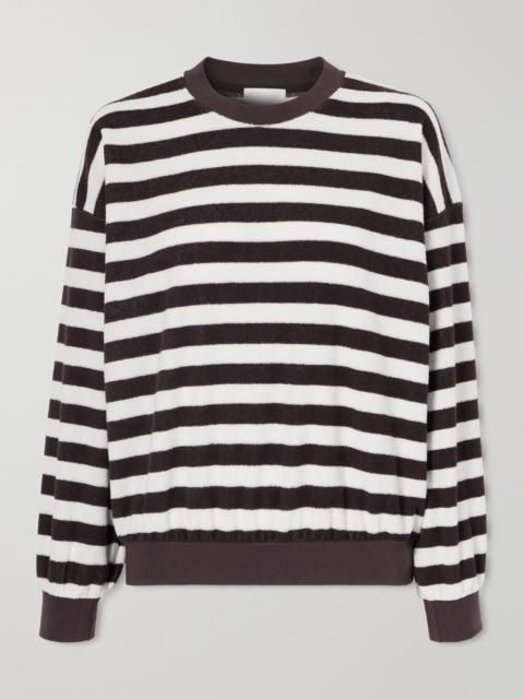 SUZIE KONDI Sifnos Striped Cotton-blend Terry Sweatshirt