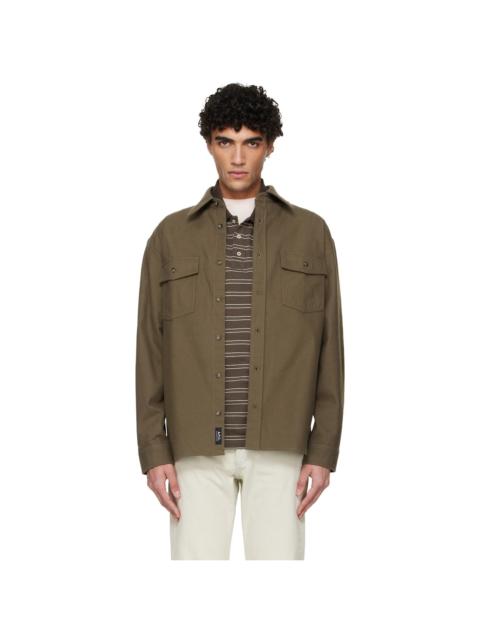 A.P.C. Khaki Solid-Color Cotton Overshirt