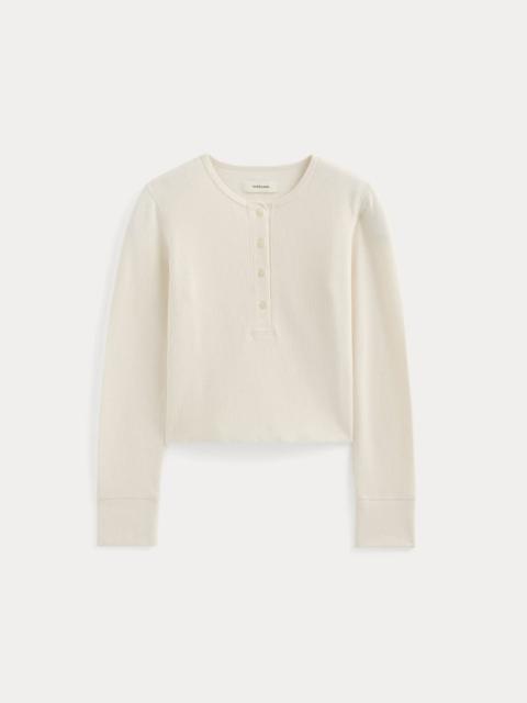 EVERLANE BOXY HENLEY IN COZY WAFFLE