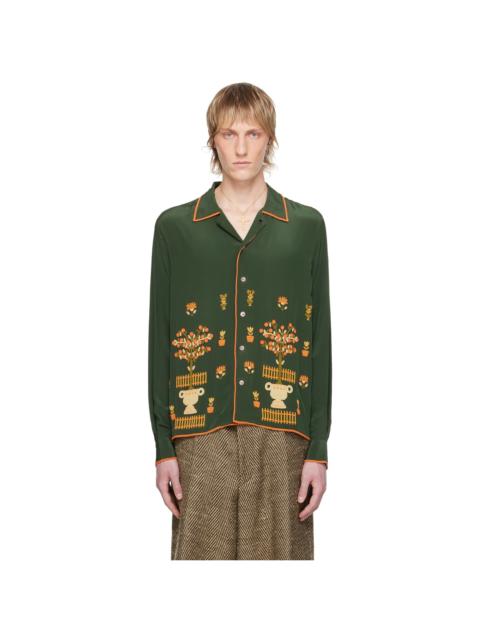 BODE Green Beaded Paddock Sampler Shirt