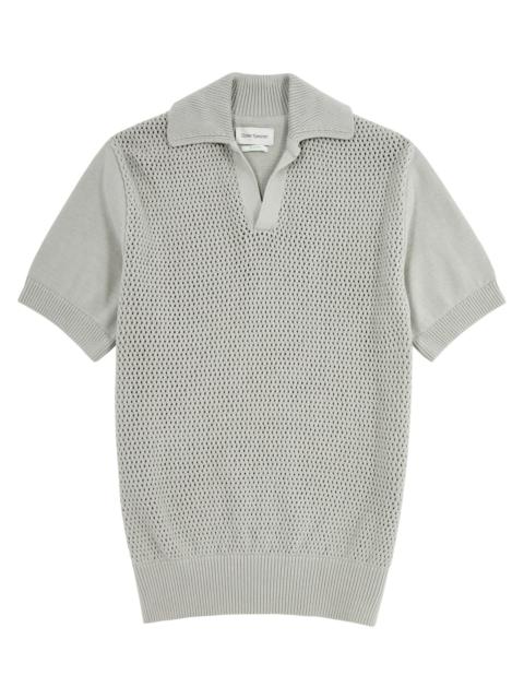 Oliver Spencer Penhale pointelle-knit cotton polo shirt
