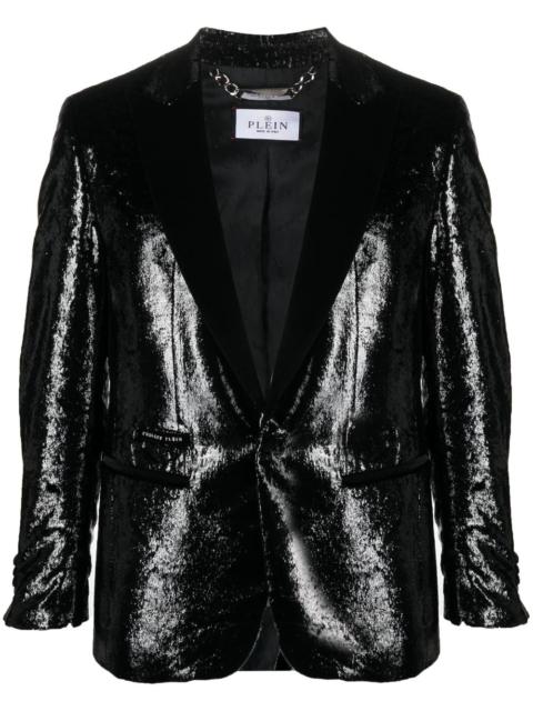 PHILIPP PLEIN metallic-effect single-breasted blazer