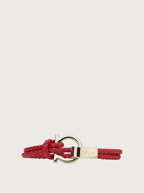 FERRAGAMO GANCINI LEATHER BRACELET