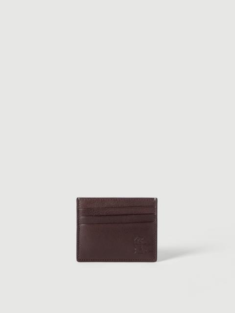 Brunello Cucinelli Brushed leather card holder