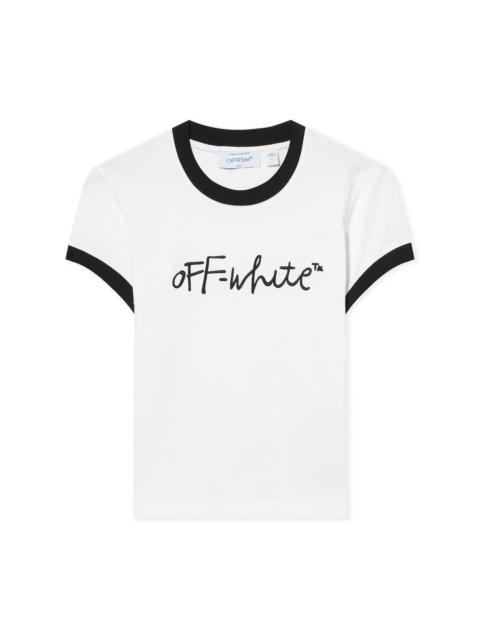 Off-White Ow Embr Script Fitted Tee