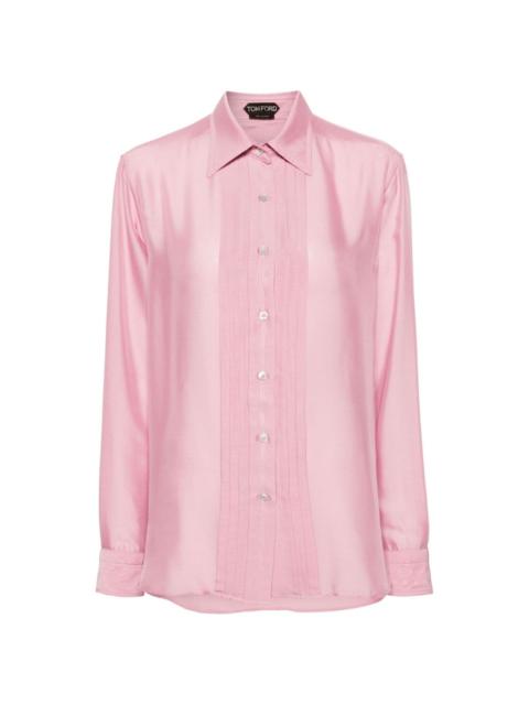 TOM FORD pleated-detailed silk shirt