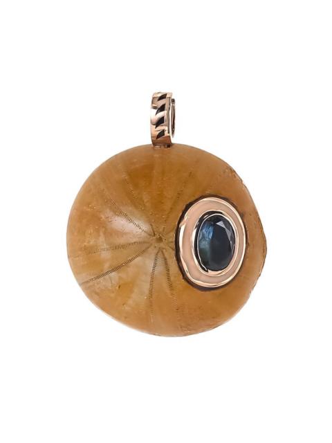 DEZSO Aquamarine Fossilized Sand Dollar Pendant