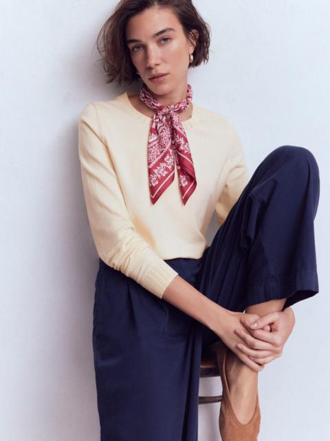 BODEN Emilia Cotton Crew Sweater-Warm Ivory