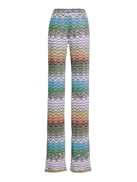Missoni Wavy Multicolored Straight-Leg Pants blue