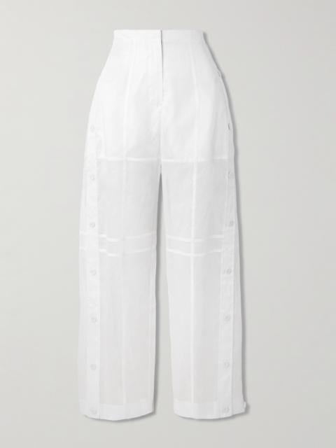 Jil Sander Paneled Cotton-voile Wide-leg Pants