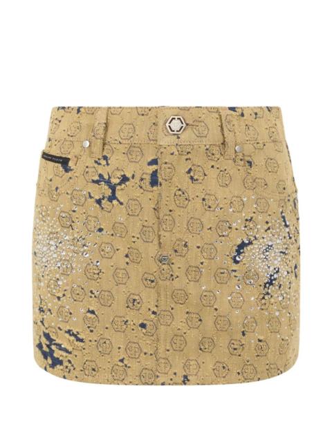 PHILIPP PLEIN Jacquard mini skirt
