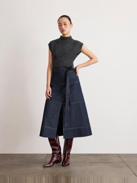 TANYA TAYLOR HUDLEY DENIM SKIRT