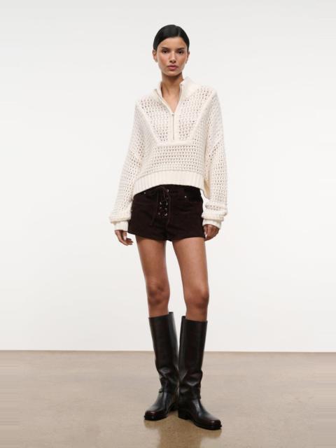 STAUD STAUD SU26 CROPPED HAMPTON SWEATER IVORY