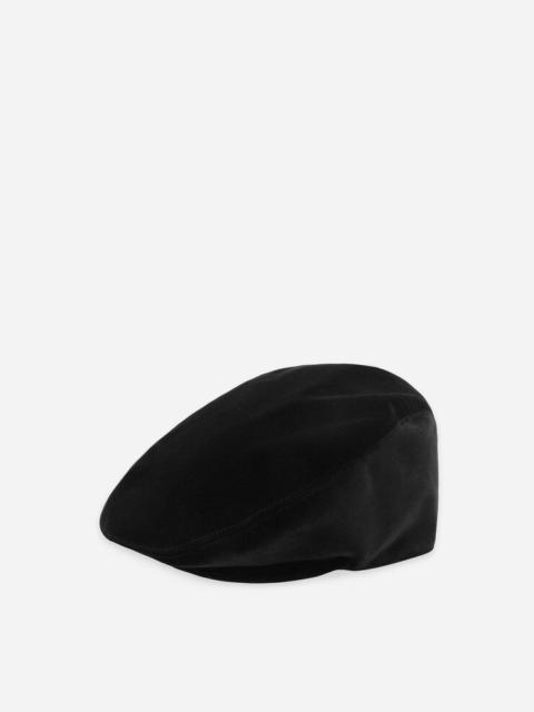 Dolce & Gabbana Stretch velvet flat cap with logo tag