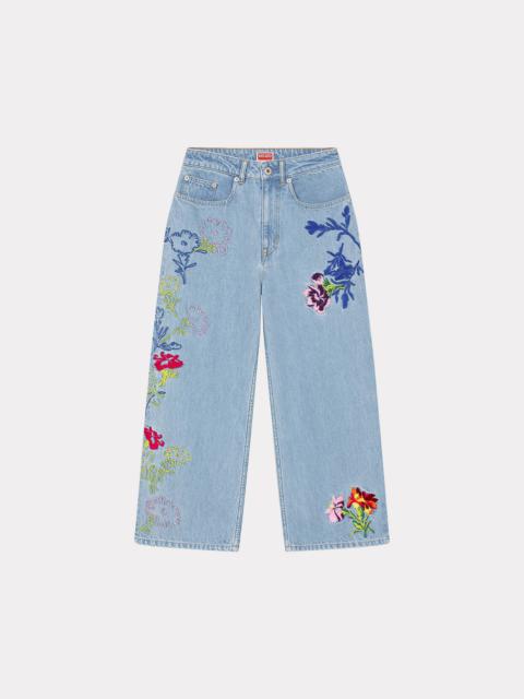 KENZO Sumire 'KENZO Drawn Flowers' embroidered cropped jeans