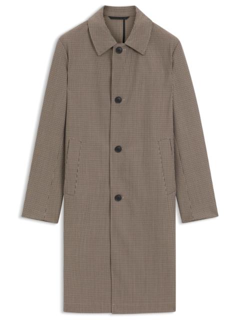 BOSS RELAXED-FIT WATER-REPELLENT COAT IN HOUNDSTOOTH VIRGIN WOOL