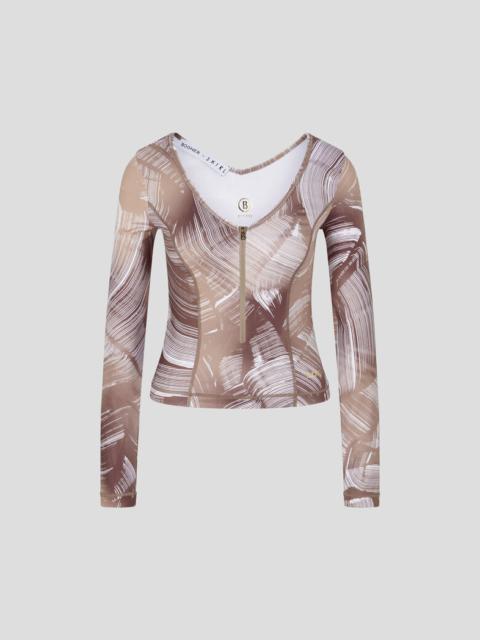 BOGNER Kristy Long-sleeve top in Brown/Beige