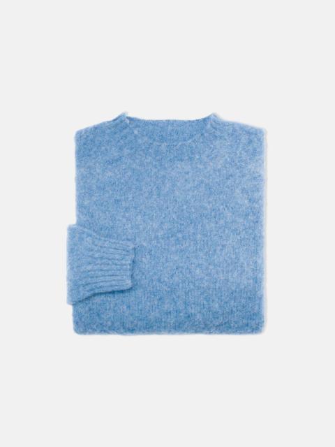 MADE-IN-SCOTLAND ROBIN'S EGG BLUE SHAGGY DOG SWEATER  - TRIM FIT