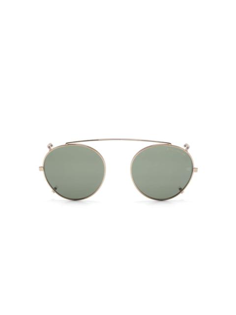 waffle-effect pilot-frame sunglasses