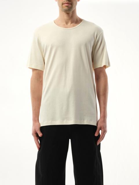 Lemaire Rib U Neck T-Shirt in Light Cream