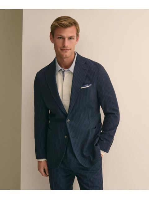 Brooks Brothers Classic Fit Cotton-Wool Pinstripe Suit Jacket