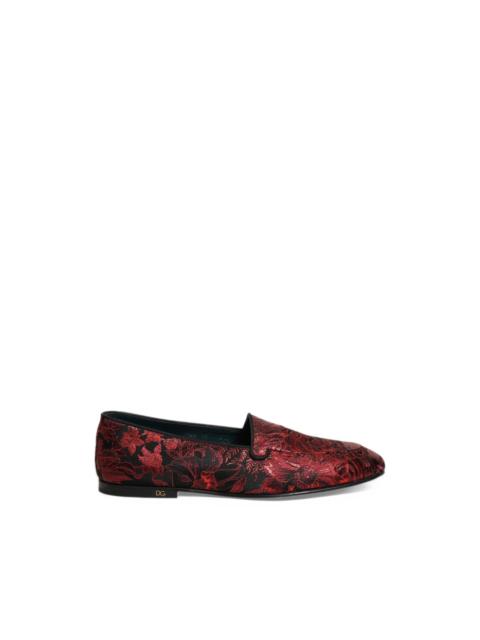 Dolce & Gabbana floral-jacquard loafers