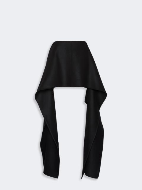 Sportmax ORME Draped wool mini skirt - BLACK