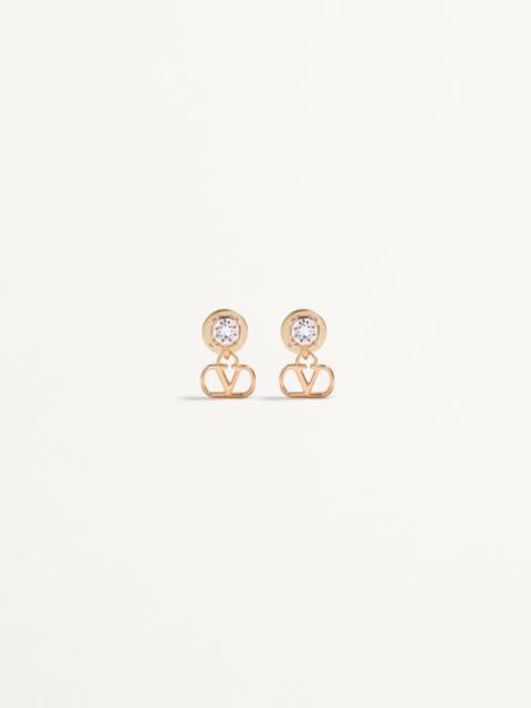 Valentino VLOGO SIGNATURE EARRINGS IN METAL AND SWAROVSKI® CRYSTALS