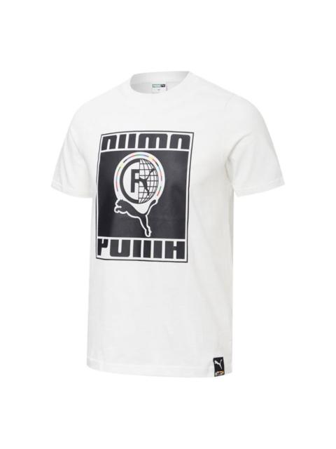 PUMA PUMA Intl Tee Subject Printing Round Neck Short Sleeve White 532274-02