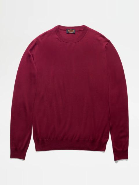 Tod's ROUND NECK JUMPER - RED