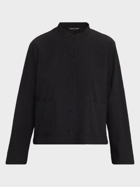 EILEEN FISHER Crinkled Organic Cotton Shirt Jacket