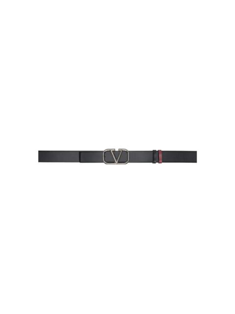 Black & Red VLogo Signature Reversible Belt