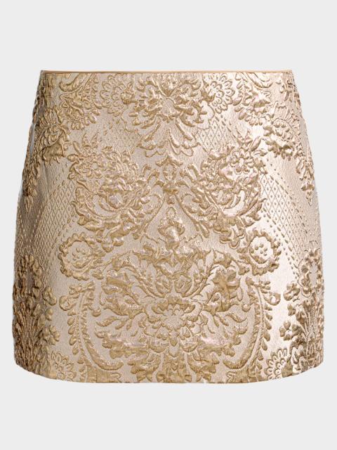 Alice + Olivia Rubi Low-Rise Metallic Mini Skirt